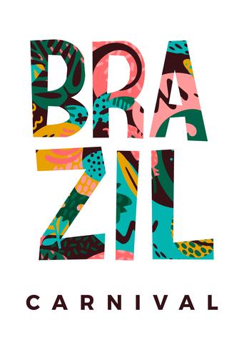 Carnevale del Brasile. Illustrazione vettoriale con elementi astratti alla moda.