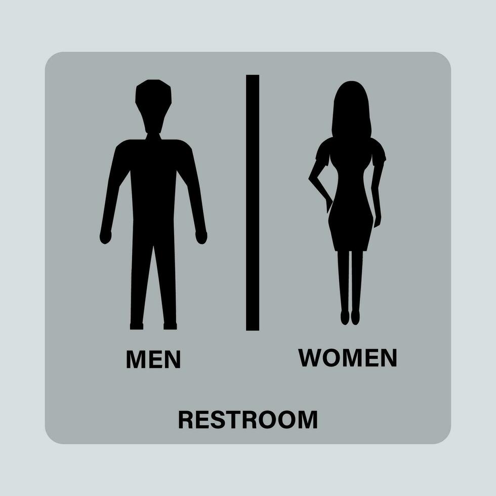 uomini e donne toilette icone vettore illustrazione.