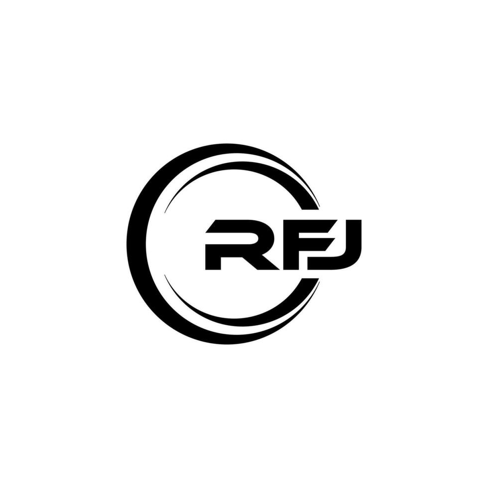 rfj logo disegno, ispirazione per un' unico identità. moderno eleganza e creativo design. filigrana il tuo successo con il Impressionante Questo logo. vettore