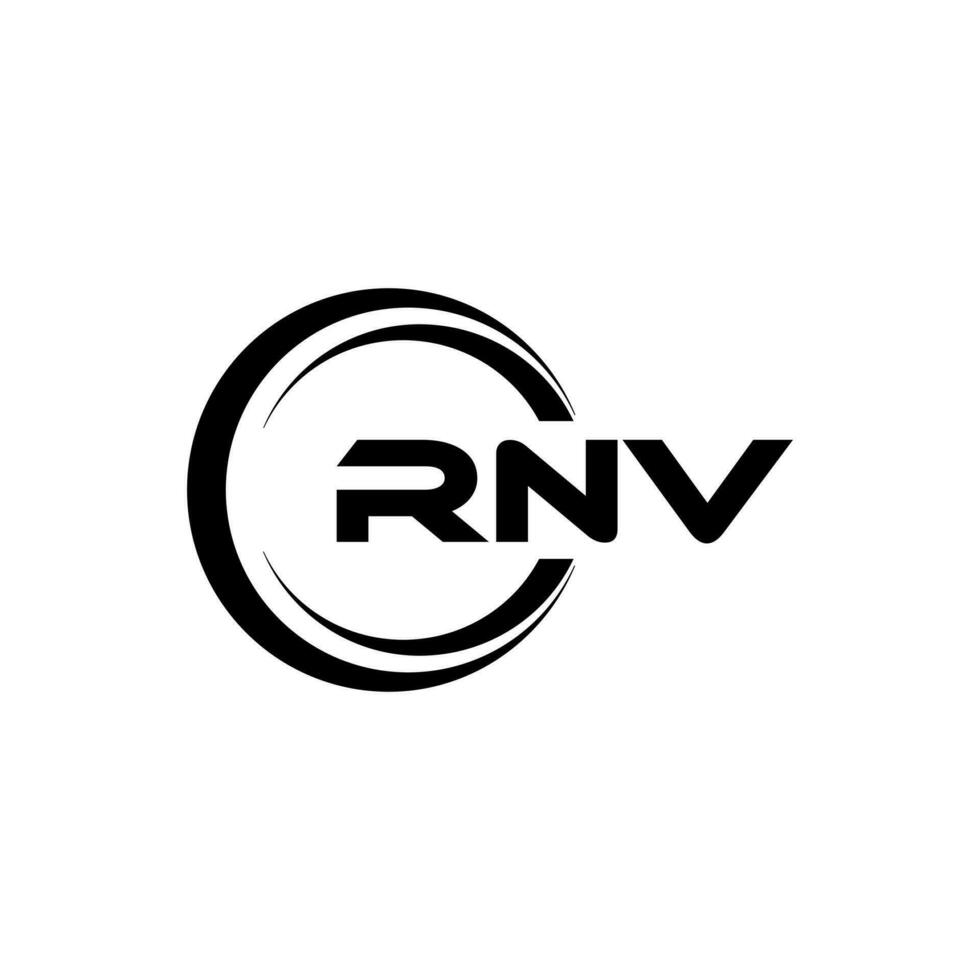 rnv logo disegno, ispirazione per un' unico identità. moderno eleganza e creativo design. filigrana il tuo successo con il Impressionante Questo logo. vettore