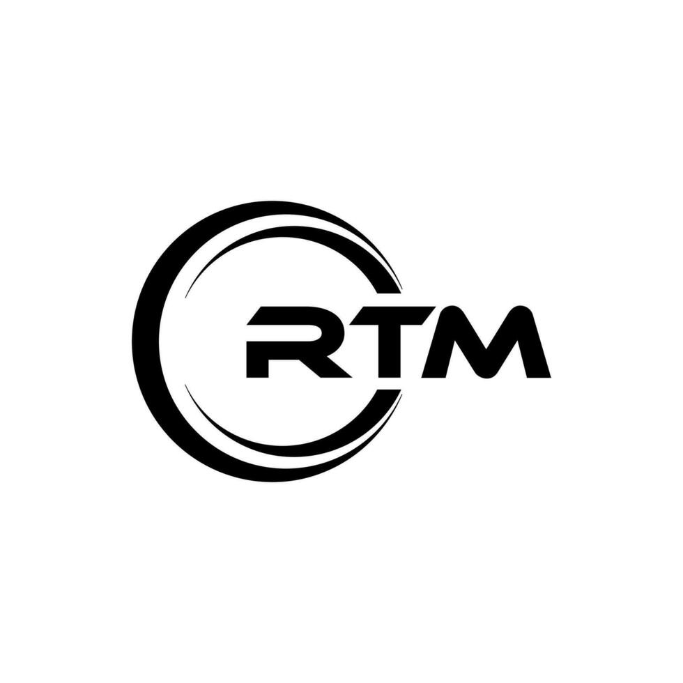 rtm logo disegno, ispirazione per un' unico identità. moderno eleganza e creativo design. filigrana il tuo successo con il Impressionante Questo logo. vettore
