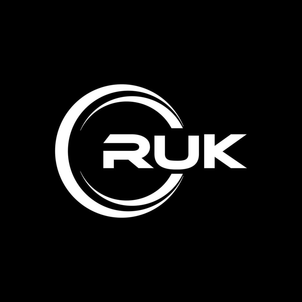 ruk logo disegno, ispirazione per un' unico identità. moderno eleganza e creativo design. filigrana il tuo successo con il Impressionante Questo logo. vettore