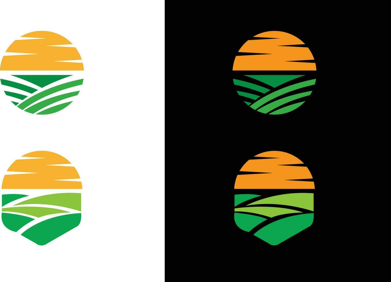 azienda agricola logo design. agricoltura logo design vettore gratuito vettore