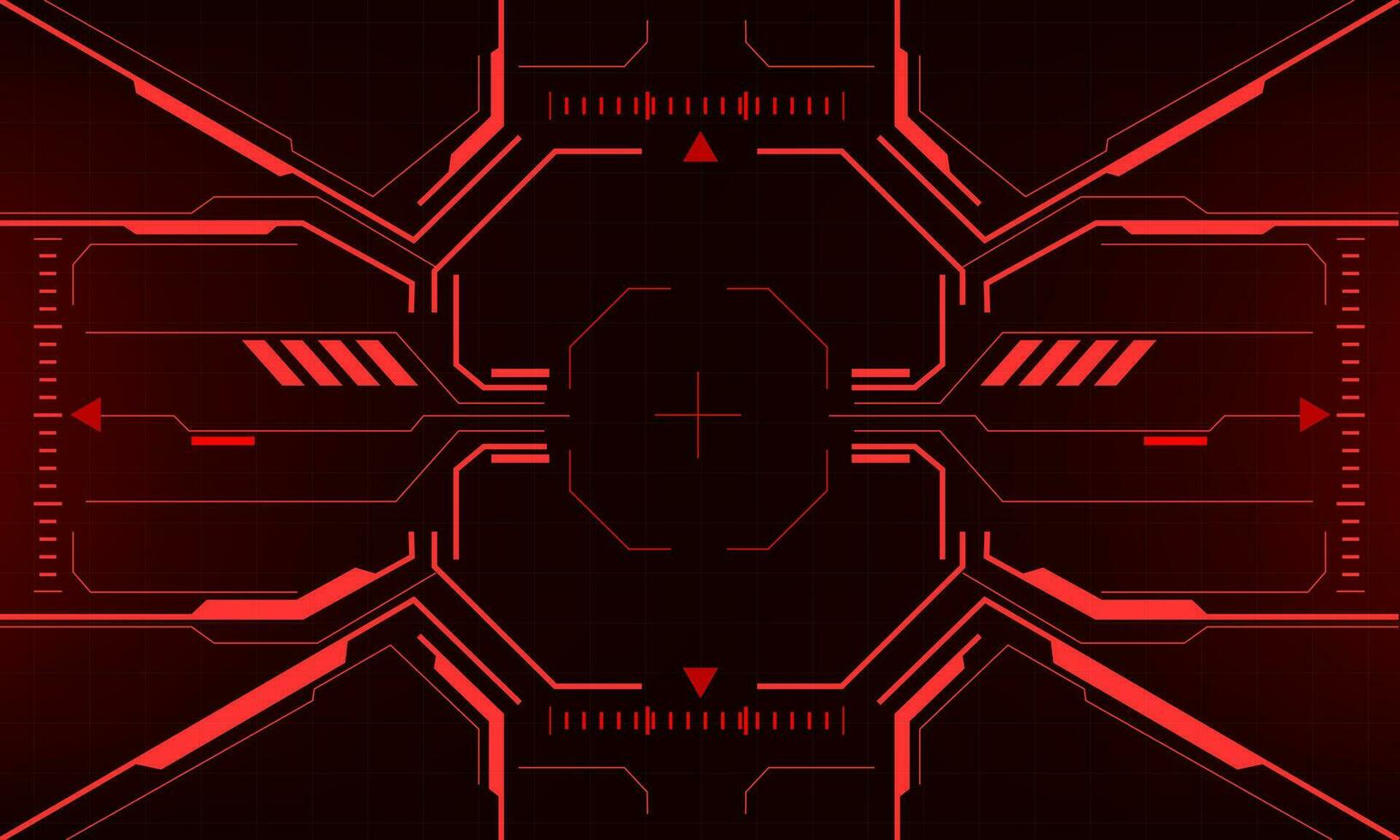 hud fantascienza interfaccia schermo Visualizza rosso Pericolo geometrico design virtuale la realtà futuristico tecnologia creativo Schermo vettore