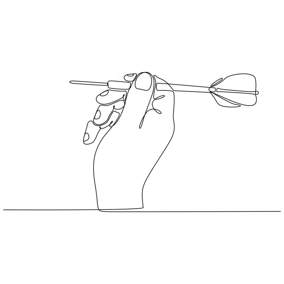 illustrazione di vettore del dardo della mano del disegno a tratteggio continuo