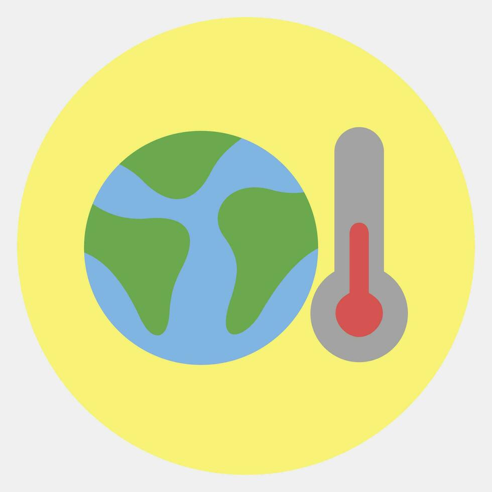 icona globale riscaldamento. ecologia e ambiente elementi. icone nel colore compagno stile. bene per stampe, manifesti, logo, infografica, eccetera. vettore