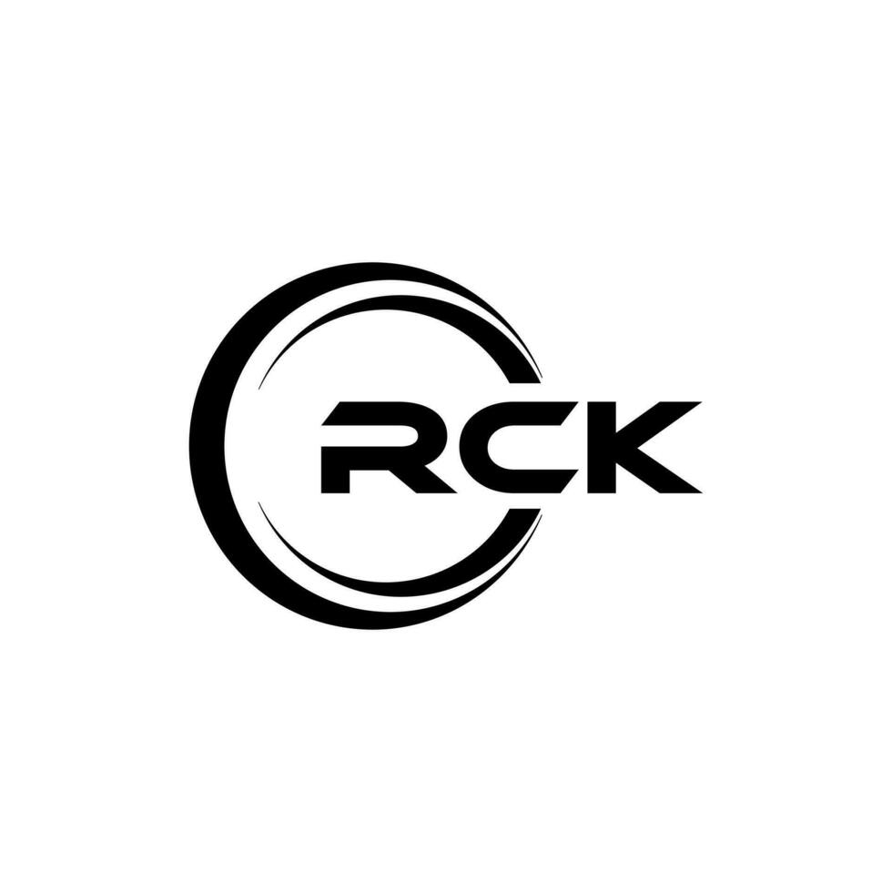 rck logo disegno, ispirazione per un' unico identità. moderno eleganza e creativo design. filigrana il tuo successo con il Impressionante Questo logo. vettore