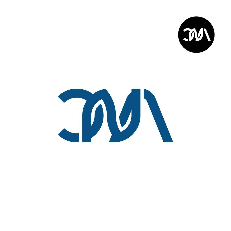 lettera cna monogramma logo design vettore
