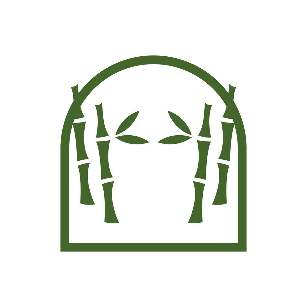 tropicale bambù foresta logo, albero tronco e foglia disegno, vettore illustrazione simbolo