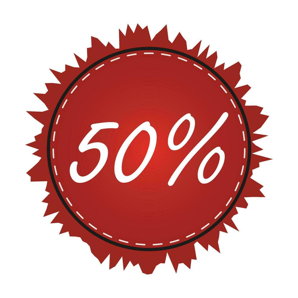 50 per cento via vendita sfondo con rosso ricciolo vettore