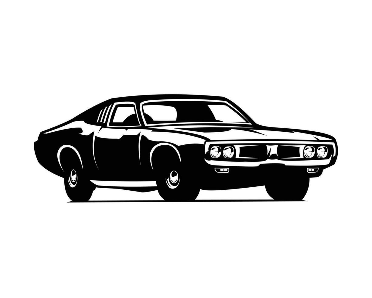 1969 schivare super ape auto vettore illustrazione. silhouette design. isolato bianca sfondo Visualizza a partire dal lato. migliore per logo, distintivo, emblema, icona, etichetta disegno, auto industria