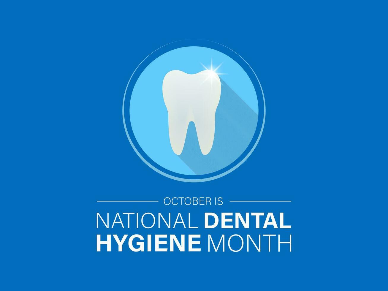dentale igiene mese osservato ogni anno durante ottobre. striscione, manifesto, carta, sfondo design. vettore