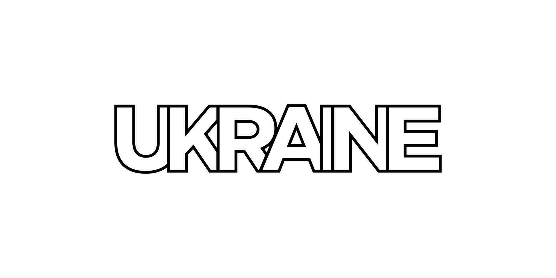 Ucraina emblema. il design Caratteristiche un' geometrico stile, vettore illustrazione con grassetto tipografia nel un' moderno font. il grafico slogan scritta.