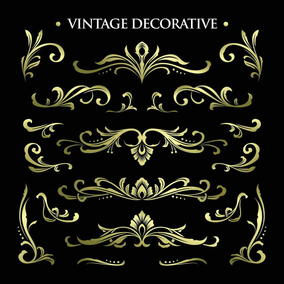 Vintage ▾ decorativo ornamento impostato vettore