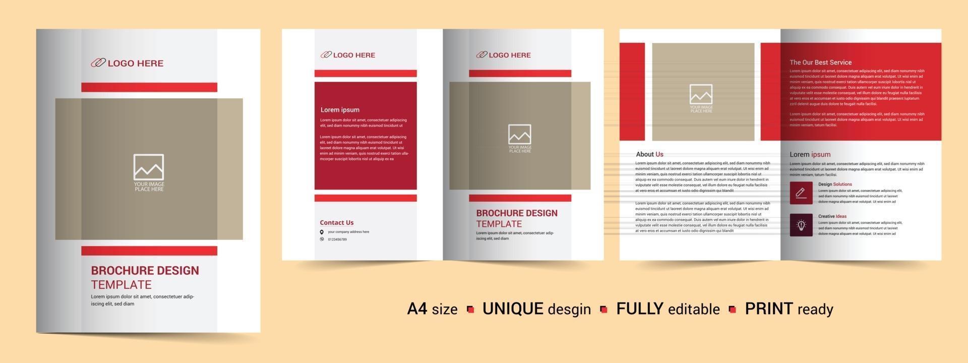 modello di brochure aziendale pieghevole, catalogo, modello di opuscolo e completamente modificabile. vettore