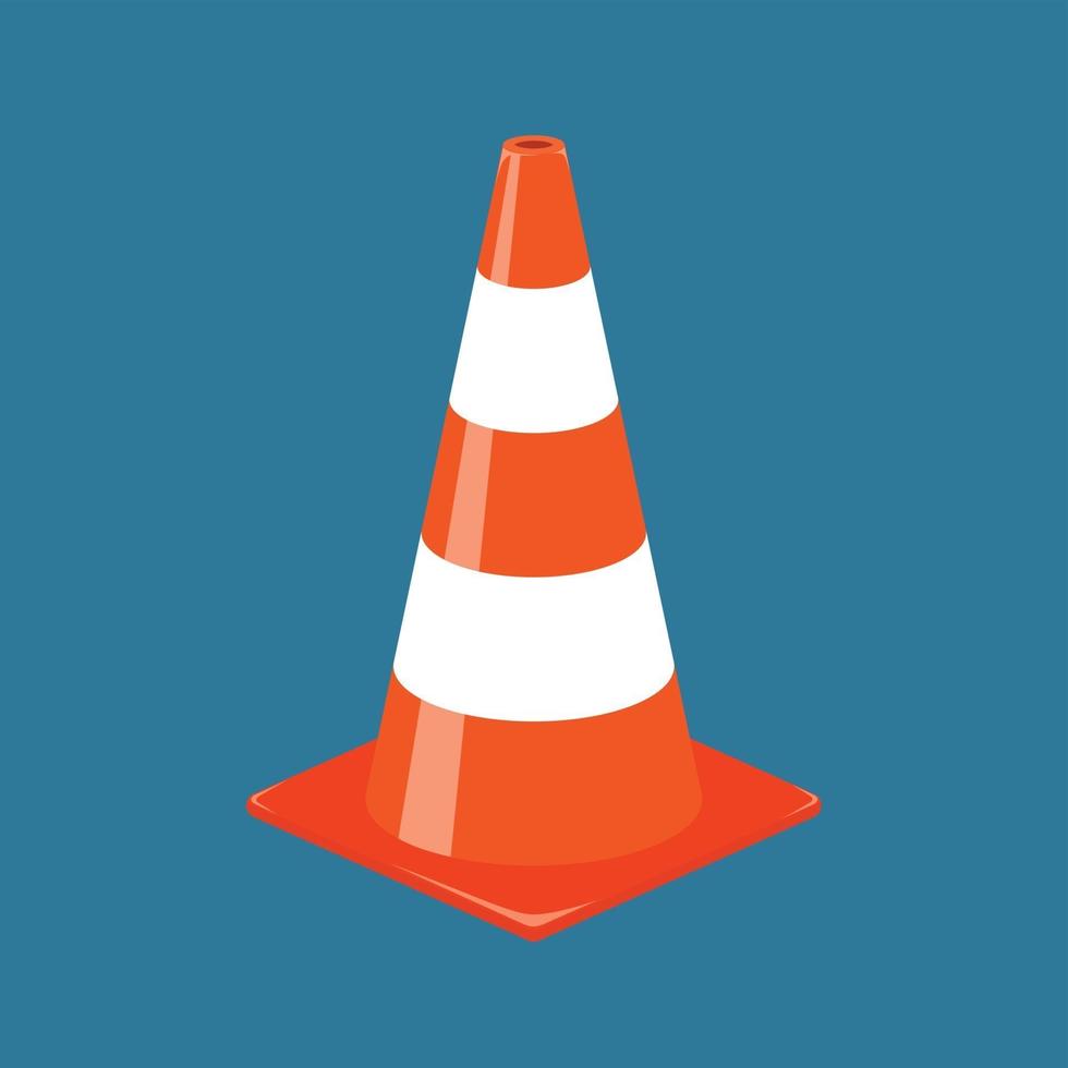 segno dell'icona del cono di traffico. illustrazione vettoriale