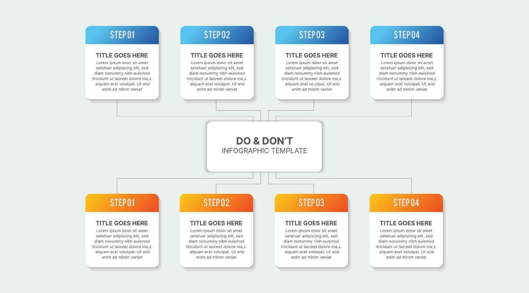 processi flusso di lavoro, dos e non fare, confronto grafico Infografica modello design vettore