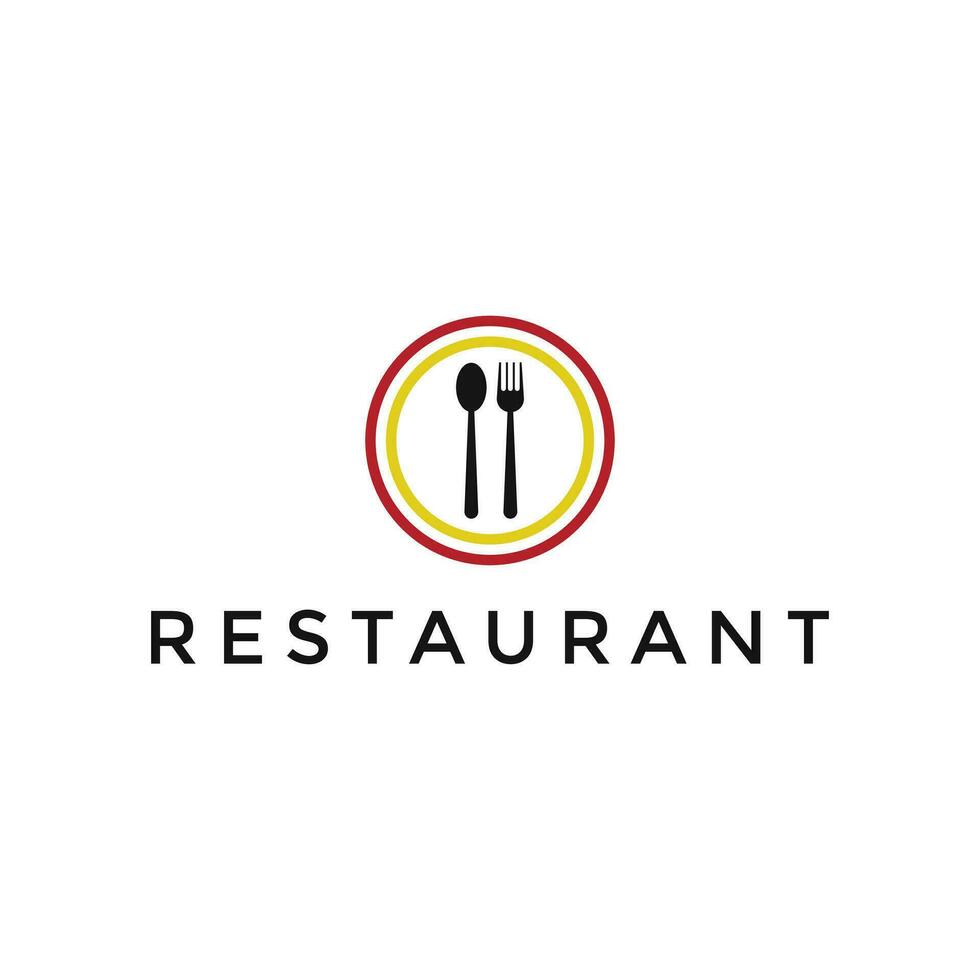 cucchiaio e forchetta simbolo grafico vettore illustrazione grande logo per ristorante