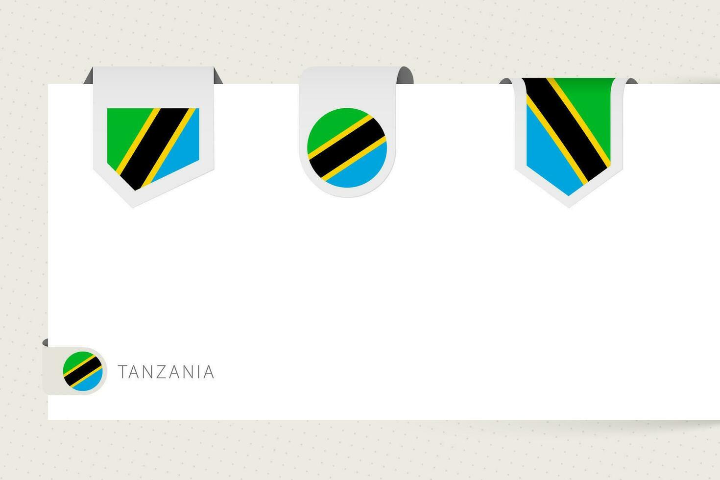 etichetta bandiera collezione di Tanzania nel diverso forma. nastro bandiera modello di Tanzania vettore