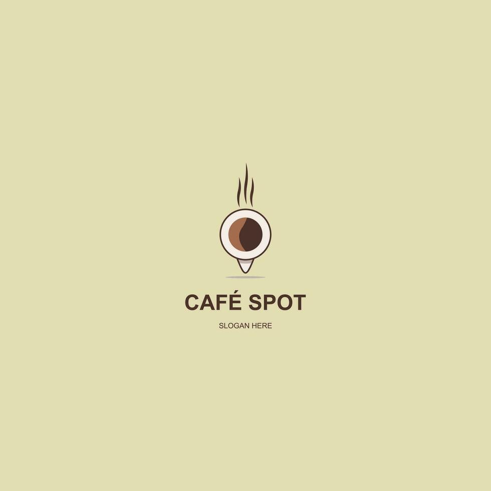 bar individuare logo disegno, caffè tazza combinare con pointer logo concetto vettore