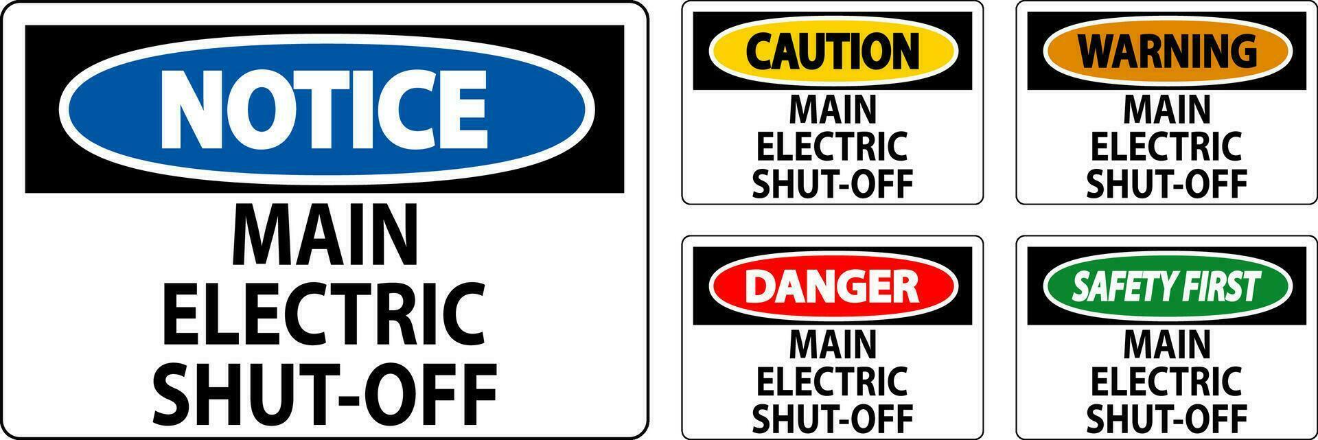 attenzione cartello principale elettrico spegnimento vettore