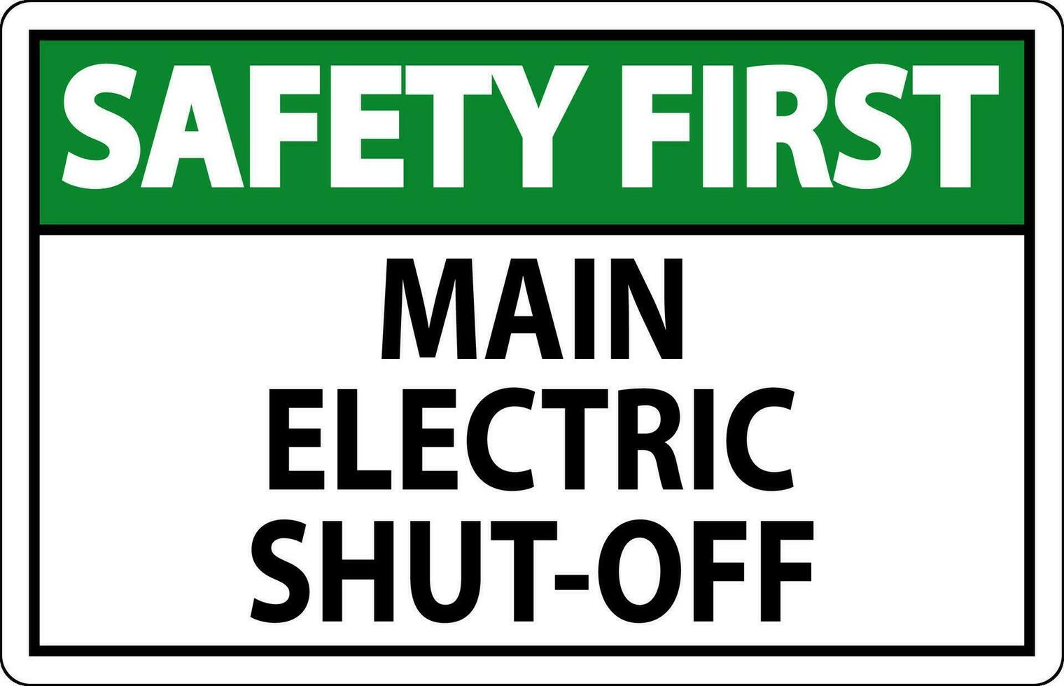 sicurezza primo cartello principale elettrico spegnimento vettore