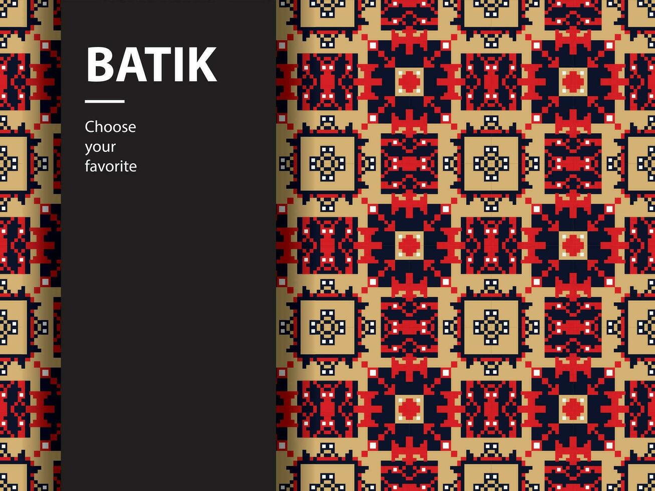 batik etnico vettore modello indonesiano moda senza cuciture tessile vintage astratto cultura piatta arte