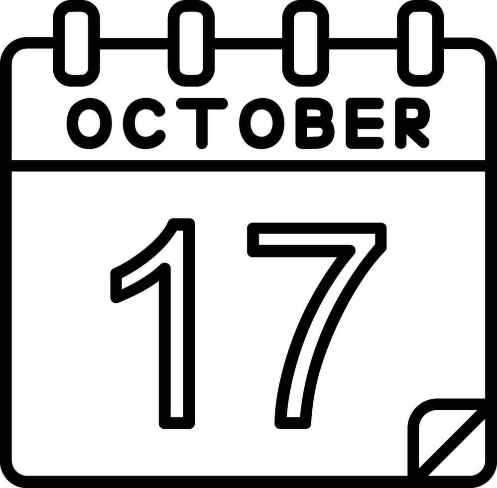 17 ottobre linea icona vettore