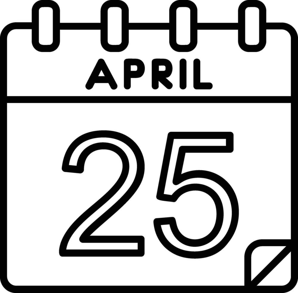 25 aprile linea icona vettore