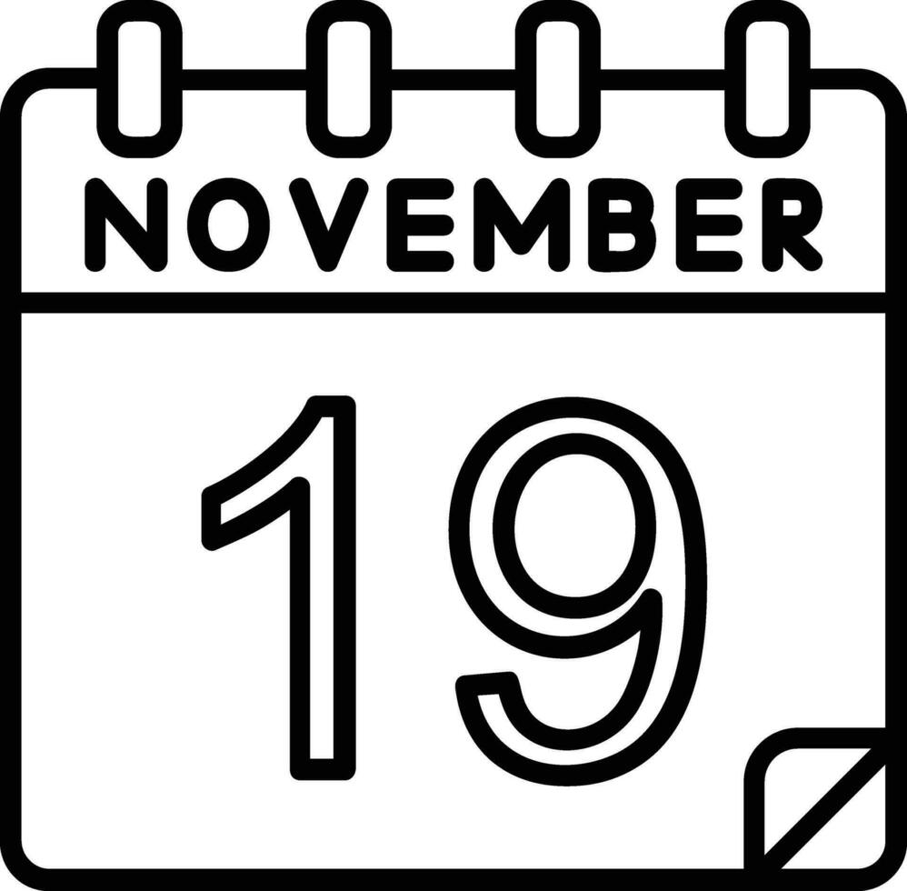 19 novembre linea icona vettore