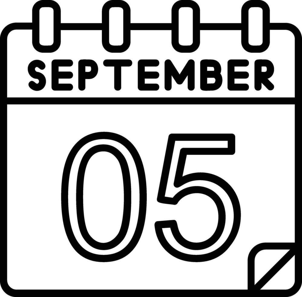 5 settembre linea icona vettore