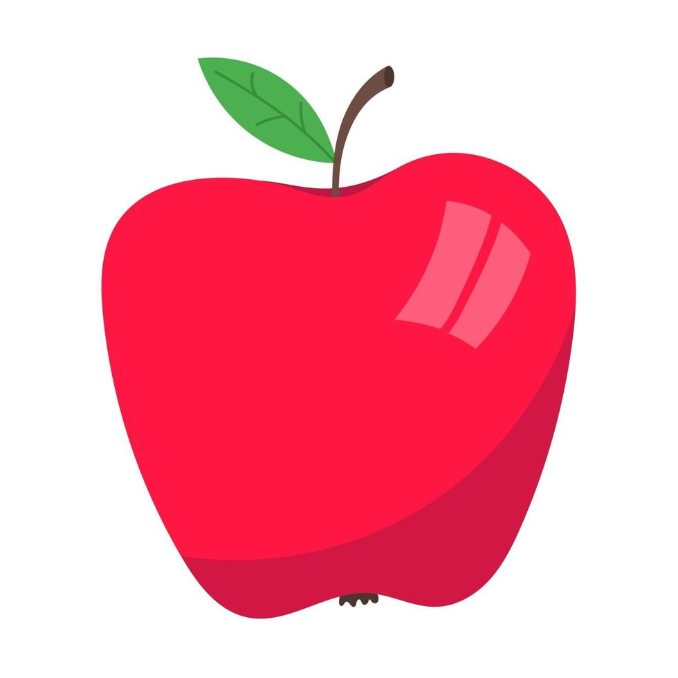mela rossa frutta stile piatto design illustrazione vettoriale icona segno