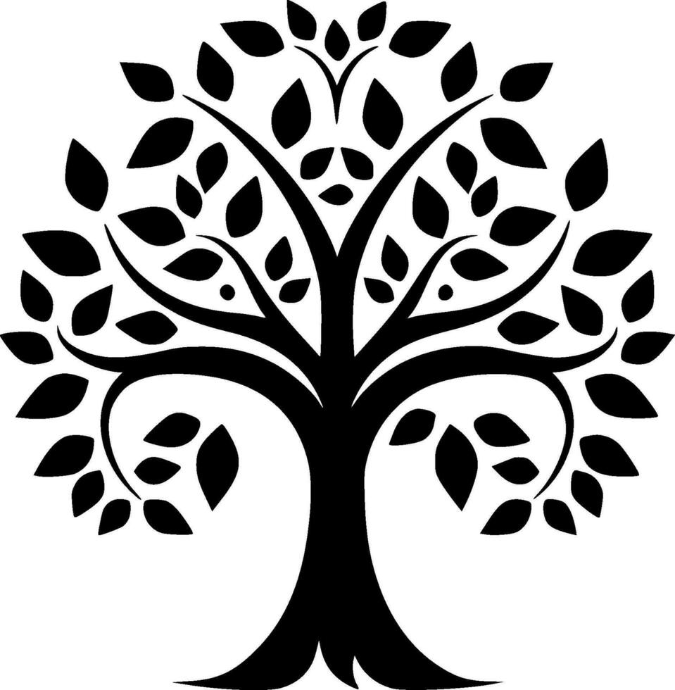 albero, minimalista e semplice silhouette - vettore illustrazione