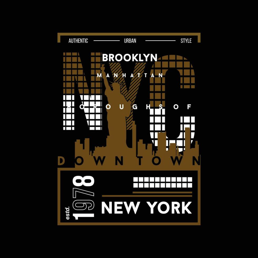 brooklyn nuovo York città urbano strada, grafico disegno, tipografia vettore illustrazione, moderno stile, per Stampa t camicia