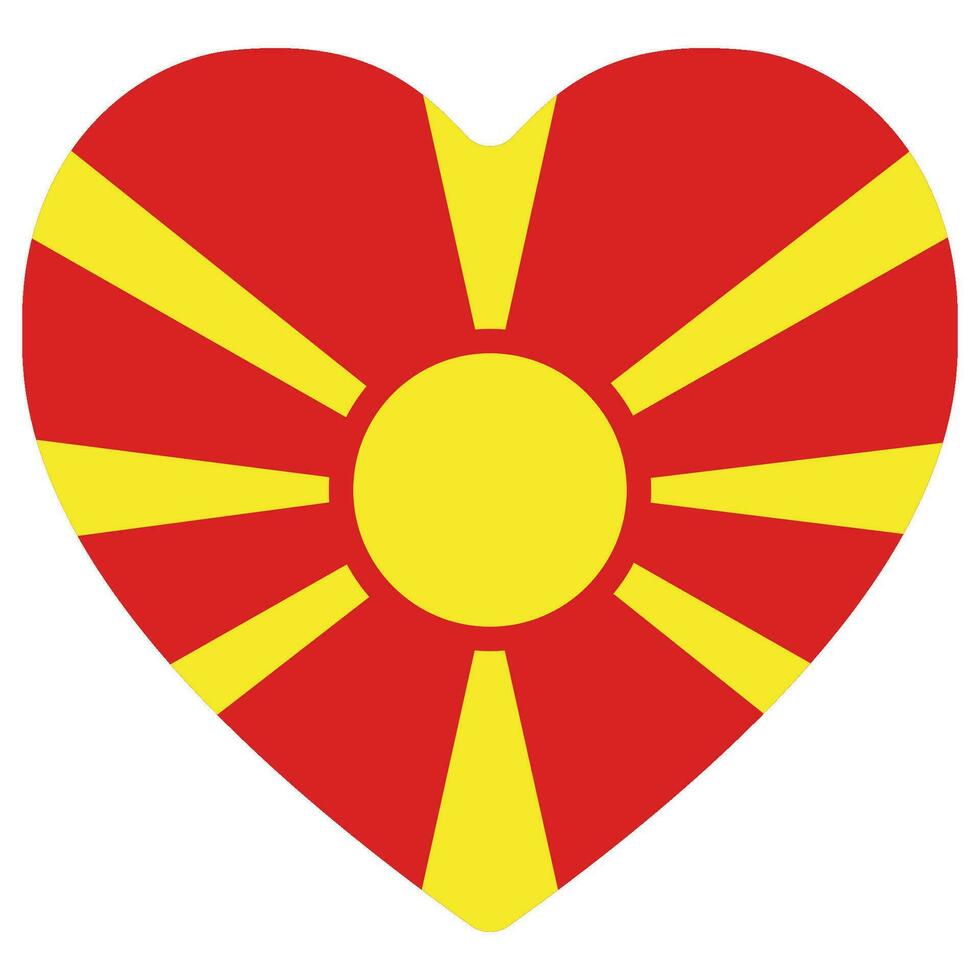nord macedonia bandiera cuore forma. bandiera di nord macedonia cuore forma vettore