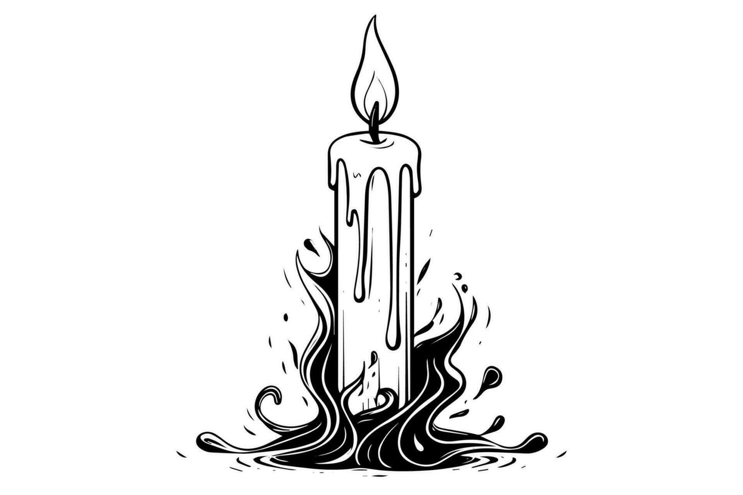 di spessore Natale candele ardente. mano disegnato schizzo incisione stile vettore illustrazione.