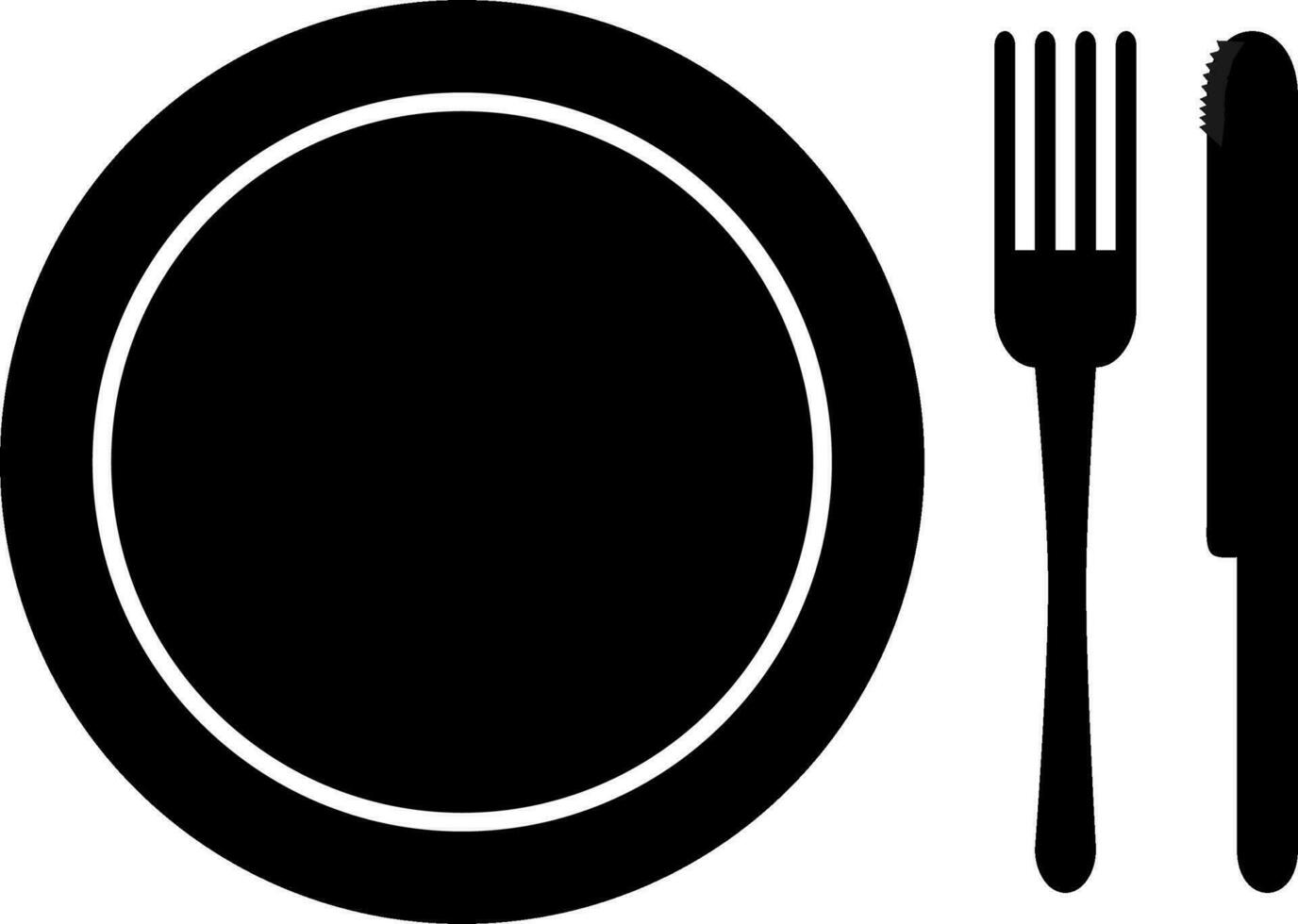 piatto, forchetta e coltello icona. simbolo vettore illustrazione.