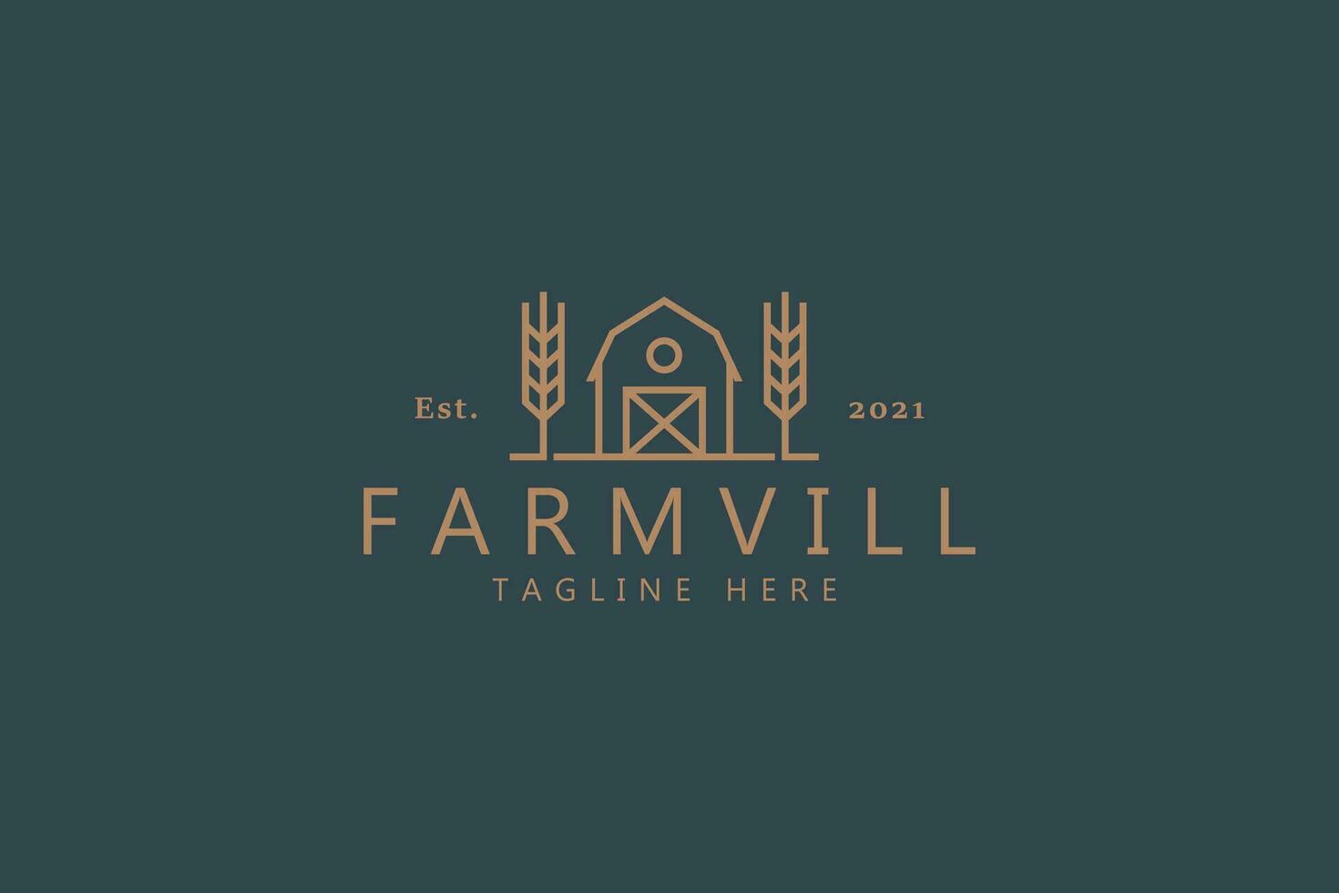 terreni agricoli premio vettore logo con Grano. classico elegante il branding identità per Prodotto o attività commerciale azienda. design logo modelli.