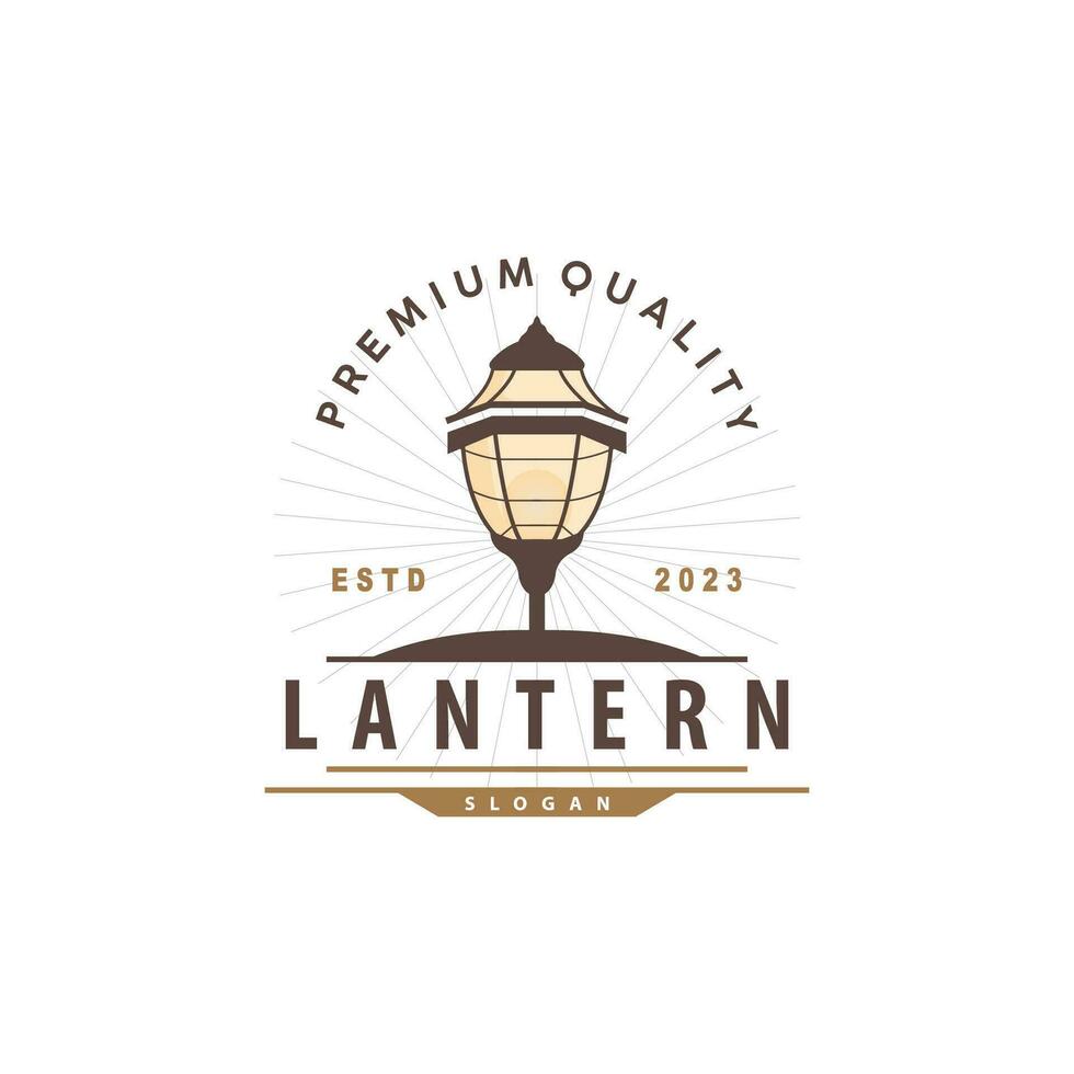 lanterna logo design strada lampada semplice classico Vintage ▾ simbolo illustrazione modello vettore