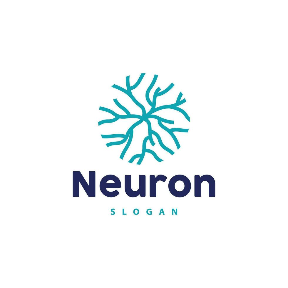 neurone logo, neurone nervo o alga marina vettore astratto molecola disegno, modello illustrazione