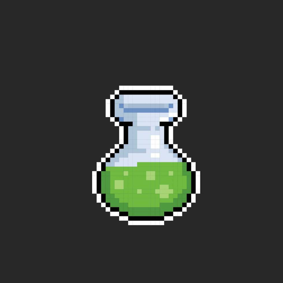 verde liquido tubo nel pixel arte stile vettore