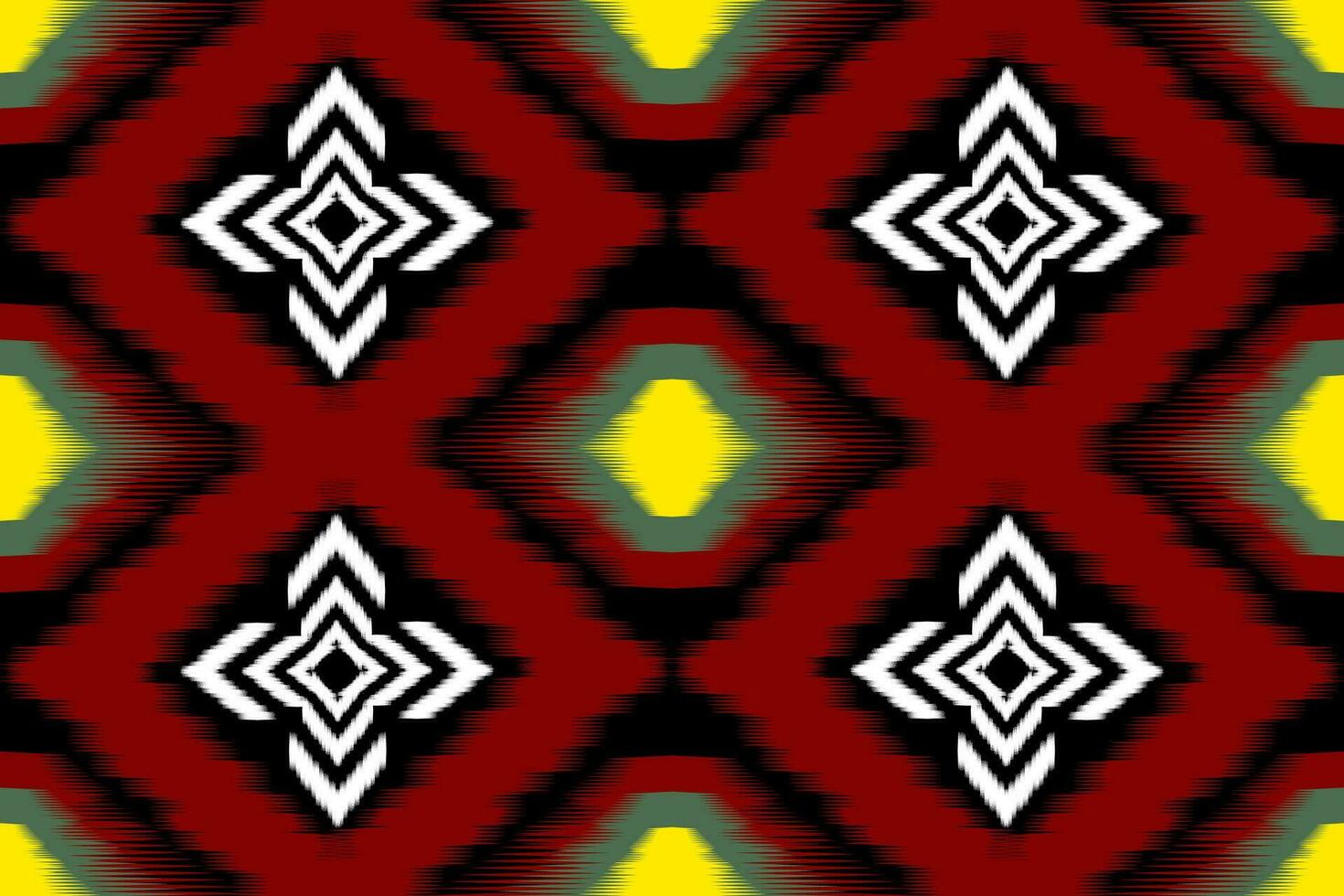 africano ikat paisley ricamo modello su nero sfondo, tradizionale senza soluzione di continuità geometrico modello, azteco astratto modello. vettore