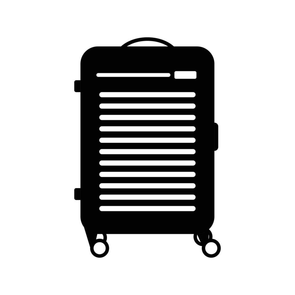 valigia silhouette. nero e bianca icona design elementi su isolato bianca sfondo vettore