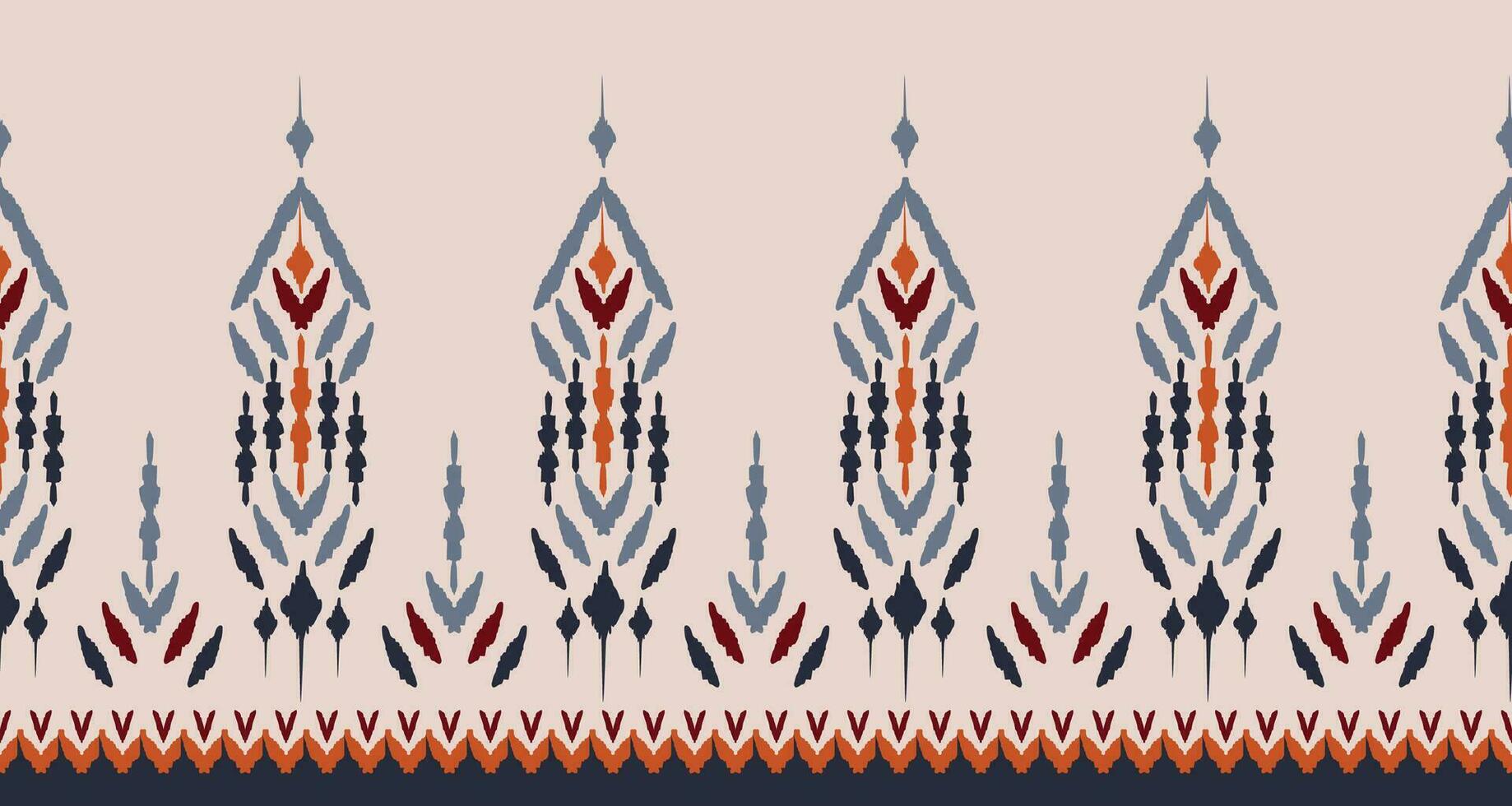 bellissimo etnico astratto ikat arte. senza soluzione di continuità modello nel tribale, popolare ricamo, e messicano style.aztec geometrico arte ornamento print.design per tappeto, sfondo, vestiario, avvolgimento, tessuto, copertura. vettore