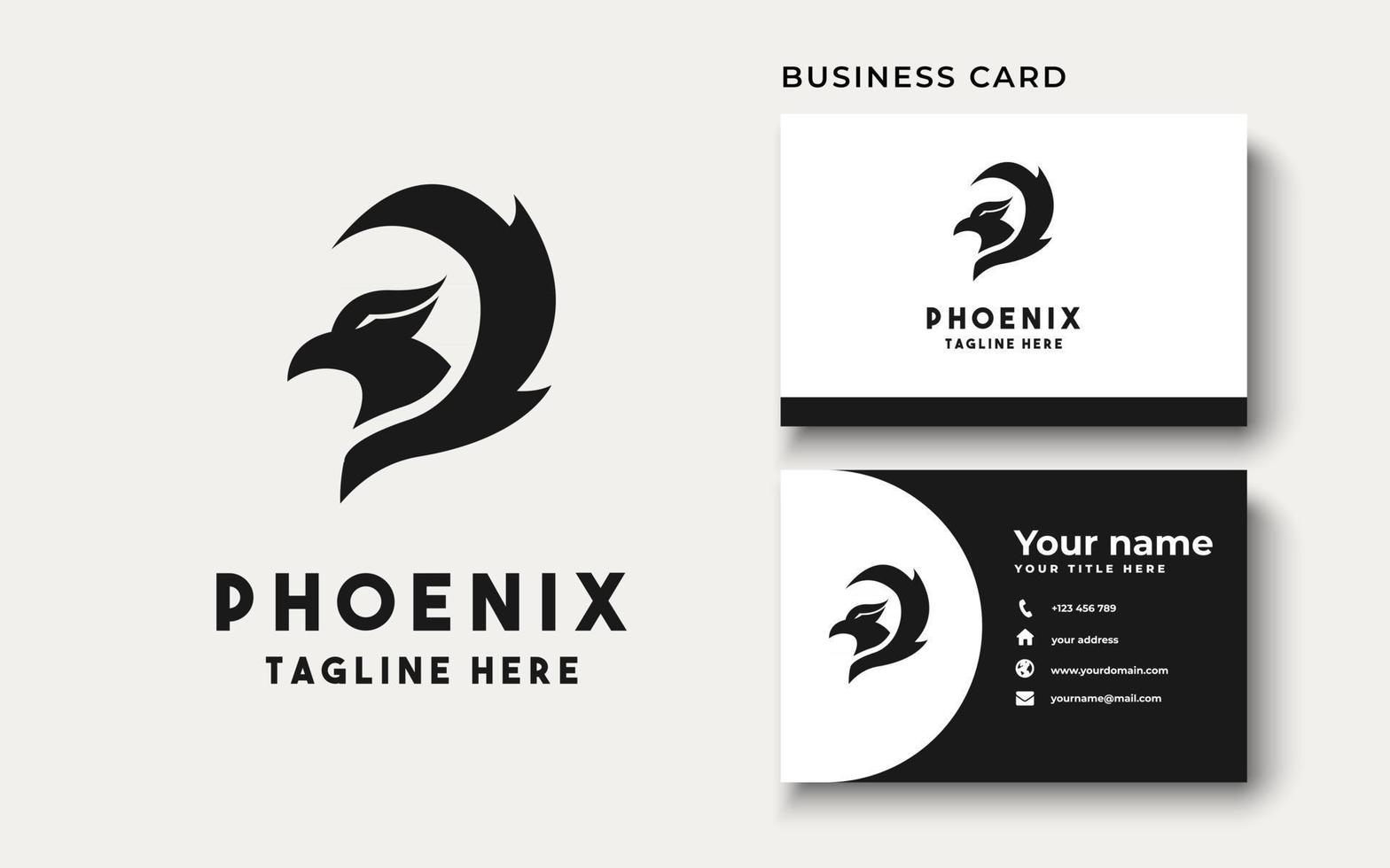 Phoenix logo design ispirazione, illustrazione vettoriale