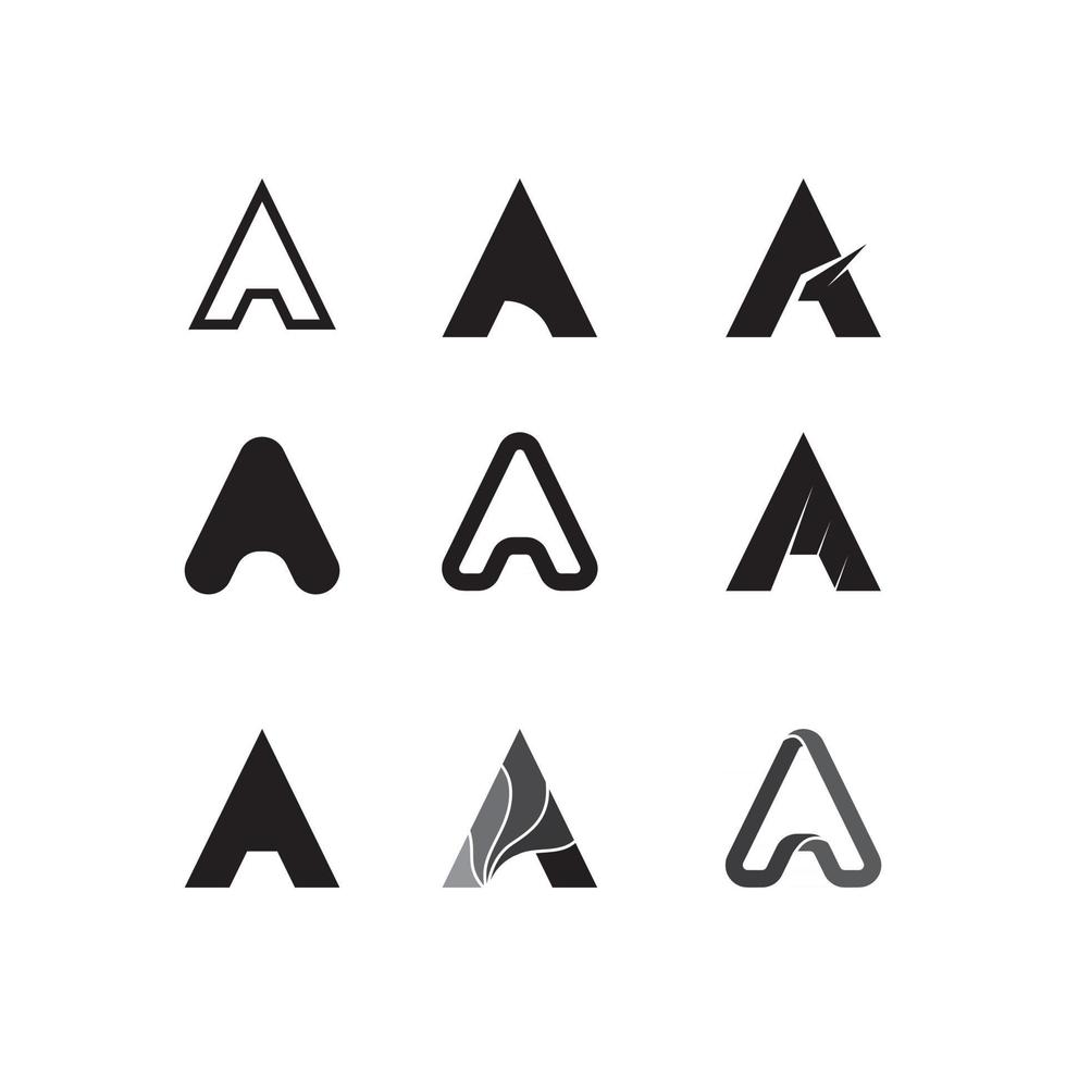 un carattere e un'identità della lettera del logo per la forma e il triangolo del design aziendale vettore