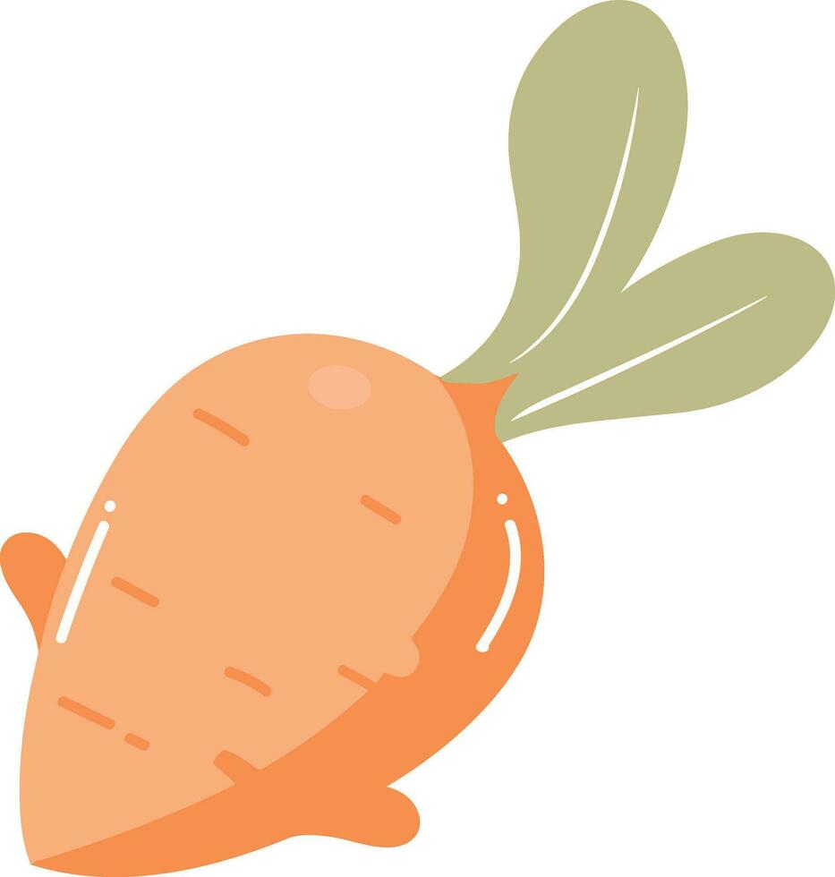 mano disegnato carota nel piatto stile vettore