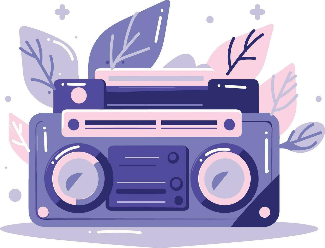 mano disegnato Vintage ▾ Radio nel piatto stile vettore