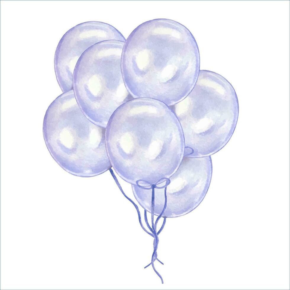 mano disegnato leggero viola palloncini, acquerello vettore