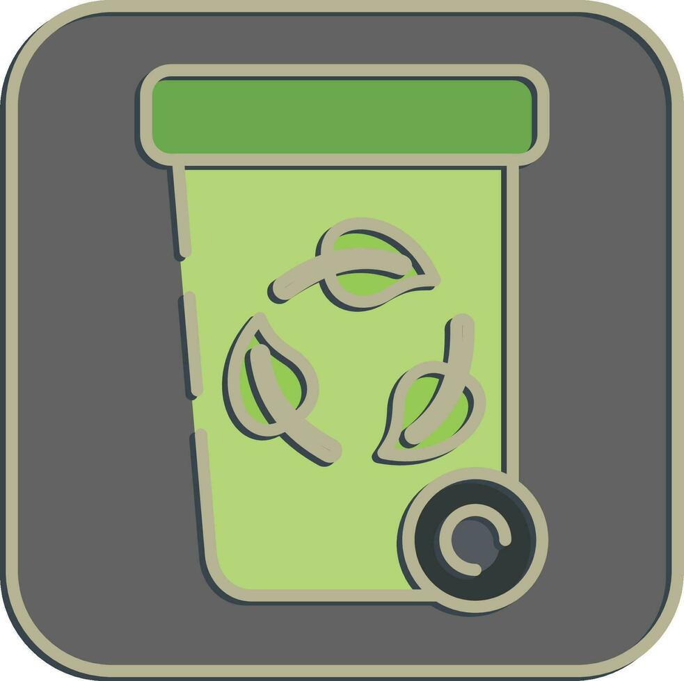 icona riciclare bidone. ecologia e ambiente elementi. icone nel sbalzato stile. bene per stampe, manifesti, logo, infografica, eccetera. vettore